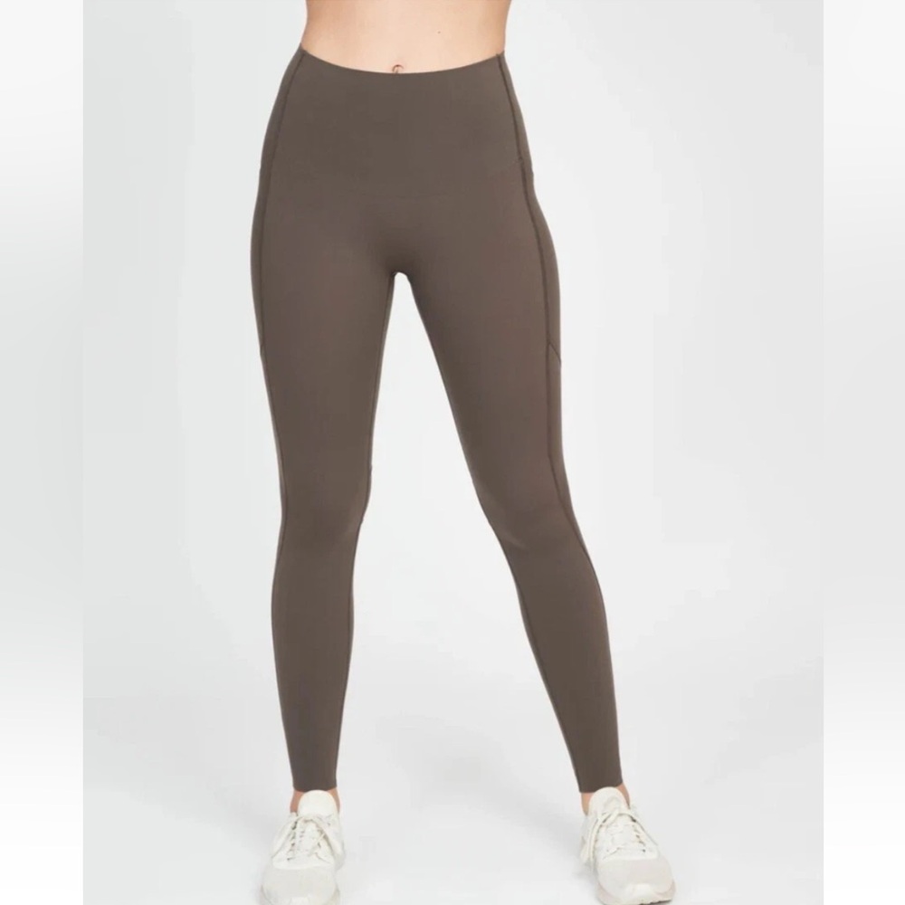 Ladies SPANX Every.Wear‎ Knockout Leggings with Side Pockets Brown Size 1X